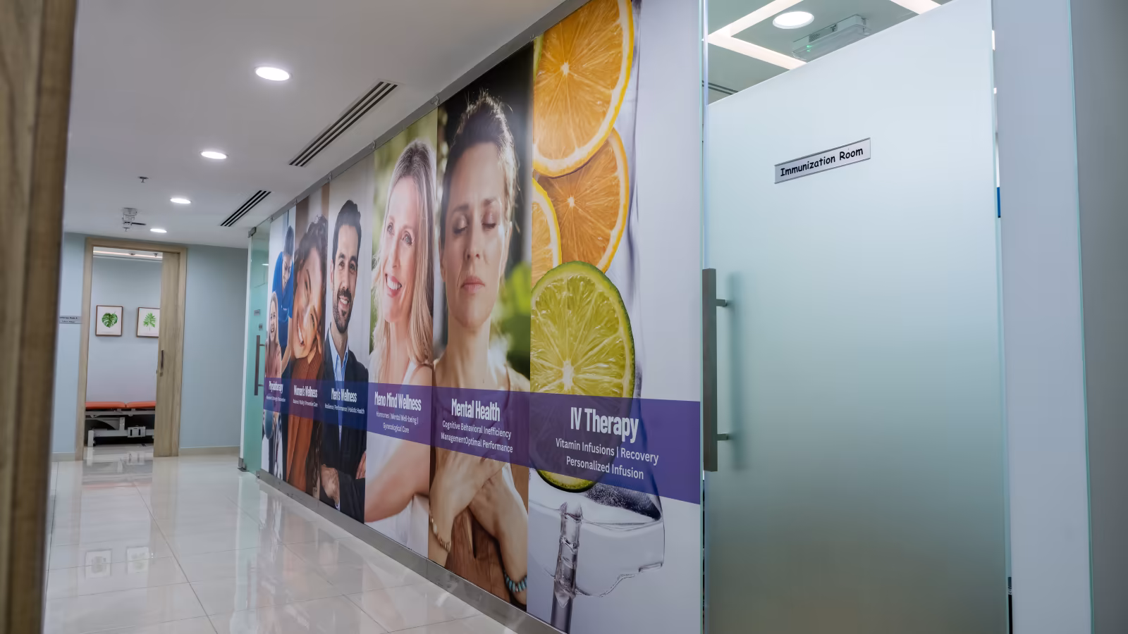 IV therapy and consultation area at Chughtai Clinic Dubai
